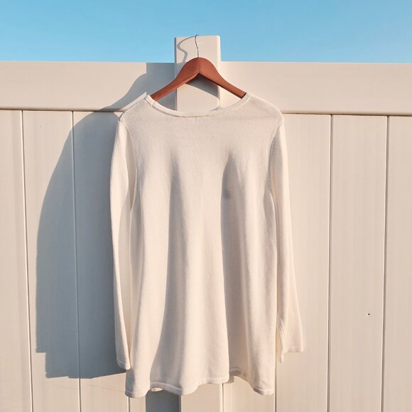 Quacker Factory JOY Lurex Long Sleeve Pullover Sweater | Sequins & Tinsel | 1X - Picture 8 of 14